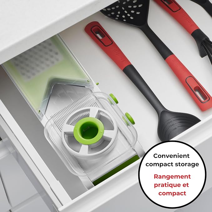 Starfrit Cubing Pro Mandoline Slicer & Dicer, 4 Blades, 10 Settings, White