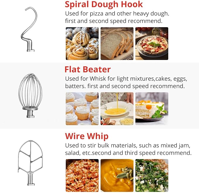 Commercial Food Mixer 15QT 600W 110V 3 Speeds Adjustable, Stand Mixer Dough Kneading Machine with Stainless Steel Bowl Dough Hooks Whisk Beater, With Safety Guard for Bakeries Restaurants Pizzerias