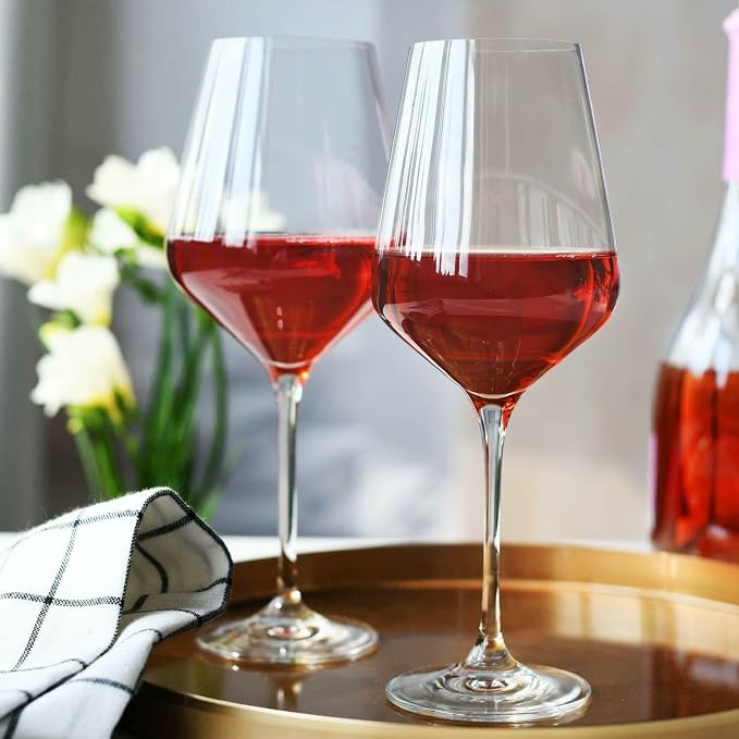 KROSNO White Wine Glasses Set of 4, 13.2 oz, Avant-Garde Collection | Wine Tumbler with Stem, Lead-Free Crystal Glassware, Drinking Glasses, Elegant Cups, Home & Restaurant, Dishwasher Safe