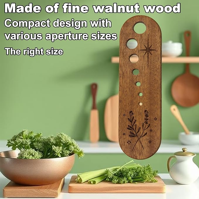 Wooden Vegetable Leaf Separator, Pottery Herb Stripper Tool Supplies, Fun Kitchen Gadgets, Exquisite Herb Stripper Bowl Gifts for the Kitchen Suitable for Home Use & Chefs