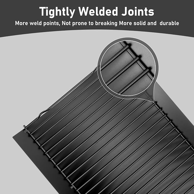 Uniflasy 20 Inches Ash Pan Replacement for Chargriller 5050, 5072, 5650, 2123, 2223, 2823 Charcoal Grills,Char-Griller Grill Grate Model 200157,Chargriller Replacement Part with 2pcs Fire Grate Hanger