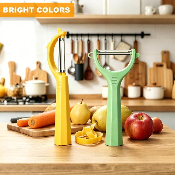 2PCS Vegetable Fruit Peeler & Y Potato Peeler | Ultra-Sharp Stainless Steel Blade Non-Slip Handle, Multifunctional Potato Peeler for Kitchen Perfect for Veggie,Carrot, Apple