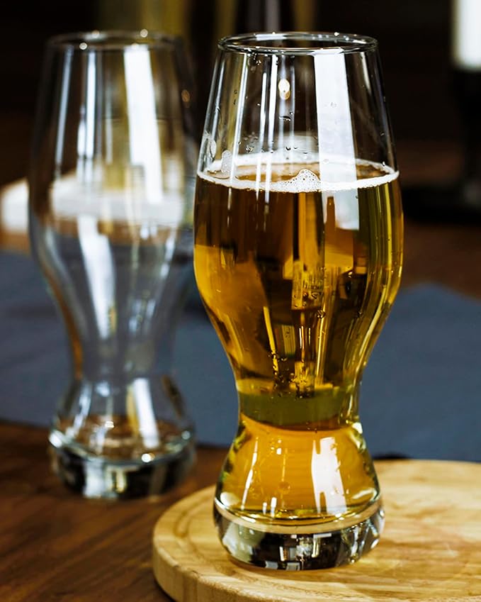 LUXU IPA Beer Glasses,Pilsner Beer Glasse,16 oz,Set of 4 | Craft Beer Bar Glasses,Lead-free Drinking Glasses,Ideal Gifts for Lager,Ale or Craft Beer Lovers-Crystal Clear