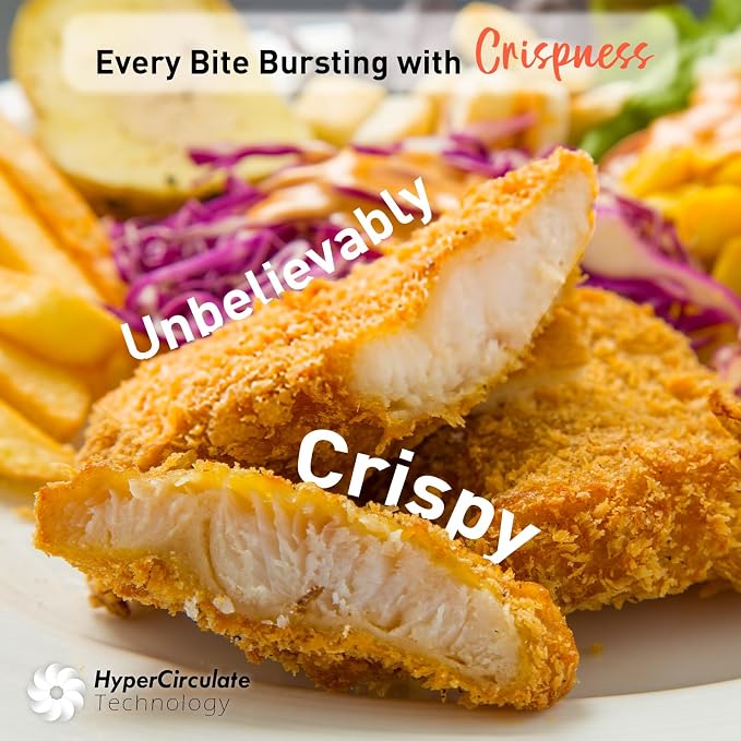 9.0 QT Air Fryer with Visible Window & Rotisserie Chicken Rack, Large Digital Touchscreen, Precise Temperature Control, Shake Reminder, Easy to Clean Family Air Fryer Oven