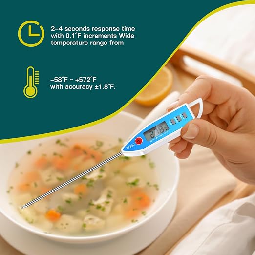 10 Set Digital Food Thermometer Long Probe Instant,White | Waterproof for Water, Liquid, Candle and Cooking Meat Thermometer Read for Kitchen BBQ Grill Candy
