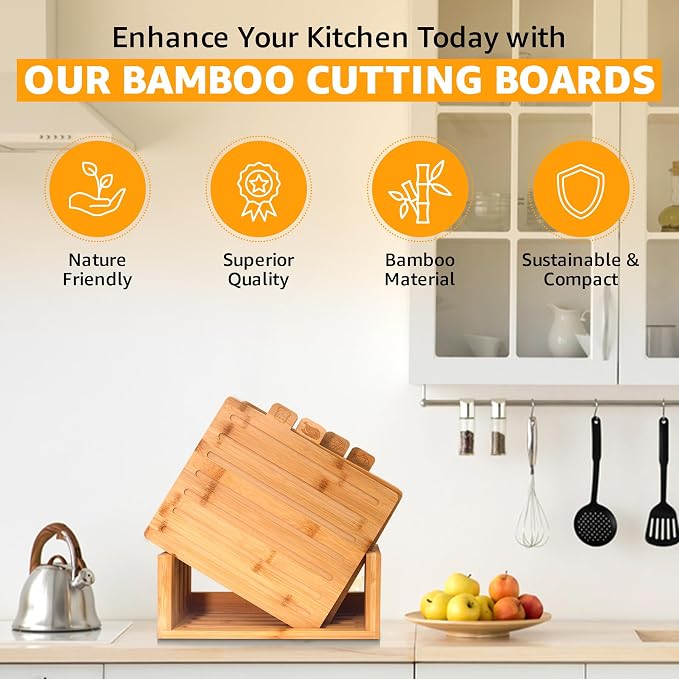 4-Piece Bamboo Cutting Board Set And Premium Scissors, Perfect Wooden Charcuterie and Chopping Boards, Ideal Juice Groove, BPA-Free, kitchen stuff, and kitchen must haves 2026.