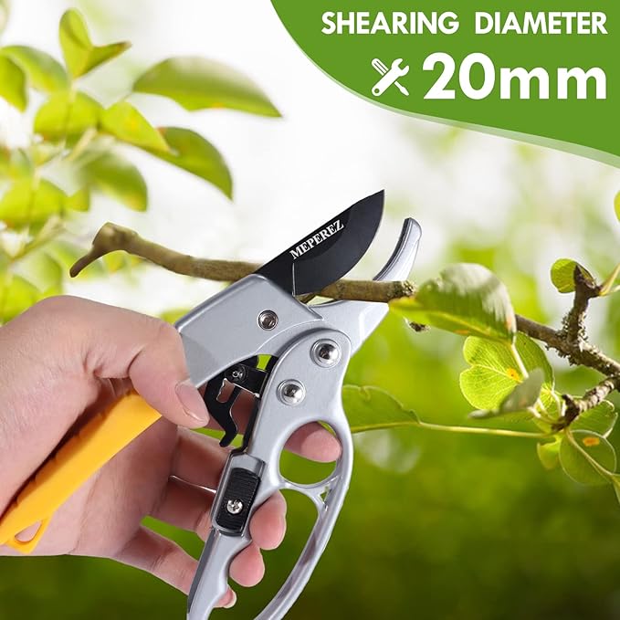Premium pruning shears for gardening, Work 3 times easier, Pruners heady duty, Sharp garden clippers cuting florist flower, hedge, herb, rose, Indoor live plants, Arthritis weak hand snips