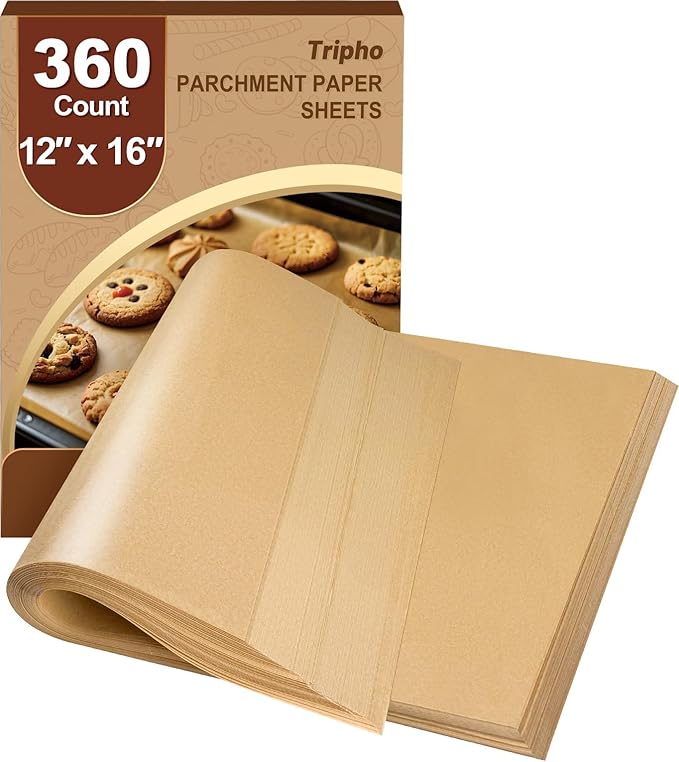 360 Count 12"x 16" Heavy Duty Parchment Paper Sheets for Baking | No-Stick & No-Leak Unbleached Baking Paper, Pre-cut Half Parchment Paper Sheets for Oven, Air Fryer, Microwave