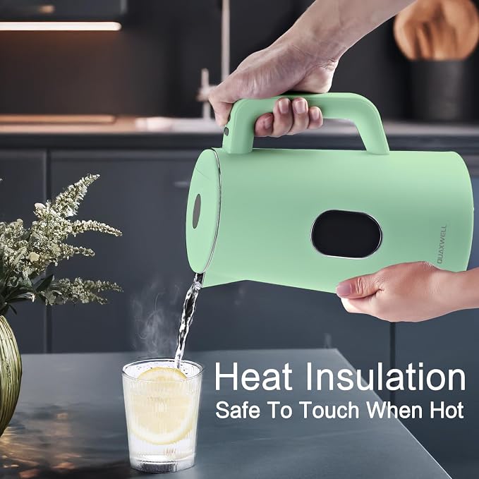 1.5L Electric Kettle Temperature Control, Green | Double Wall Cool Touch Teapot, Fast Boil, 5 Temperature Control, LED Display, Auto Shut-Off & Keep Warm