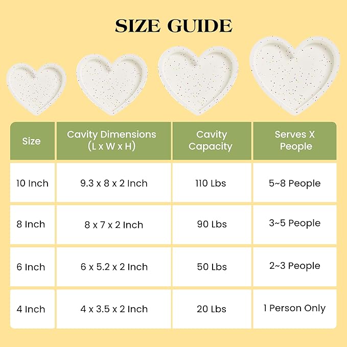 4 Inch Mini Heart Shaped Cake Pans, Cream, Set of 2 | Nonstick, Easy to Clean, BPA-free, Heat Resistant up to 446℉, Oven Safe, Dishwasher safe, for Baking