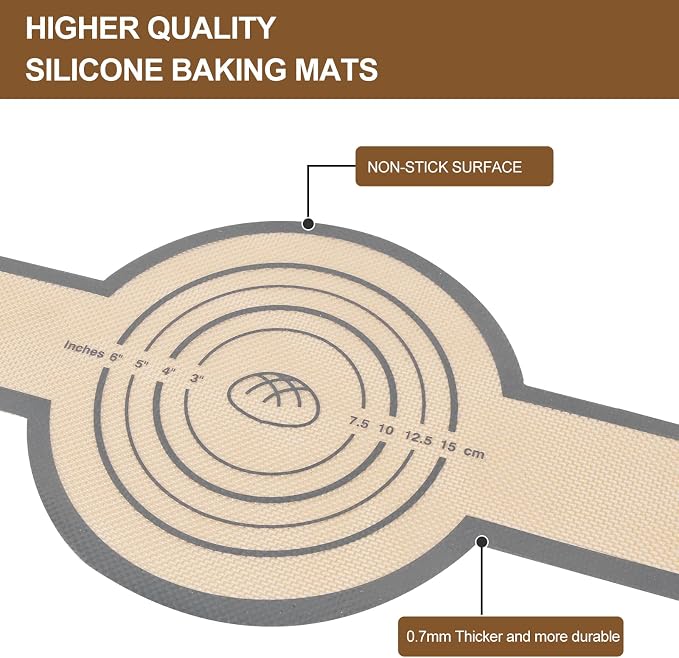 Silicone Bread Sling for Dutch Oven, 2 PCS Round Sourdough Baking Mat, Reusable Dutch Oven Liners with Extra Long Heat-Resistant Handles, Non-Stick Easy Clean Transfer Sling for Sourdough Bread (Gray)
