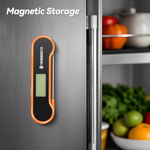 0.5 Sec Instant Read Meat Thermometer Digital with ±0.5℉ Precision, Orange | Food Thermometer for Cooking Kitchen Gadgets, Oven Grill Candy BBQ Essentials Accessories, Gifts for Him Dad Men Birthday