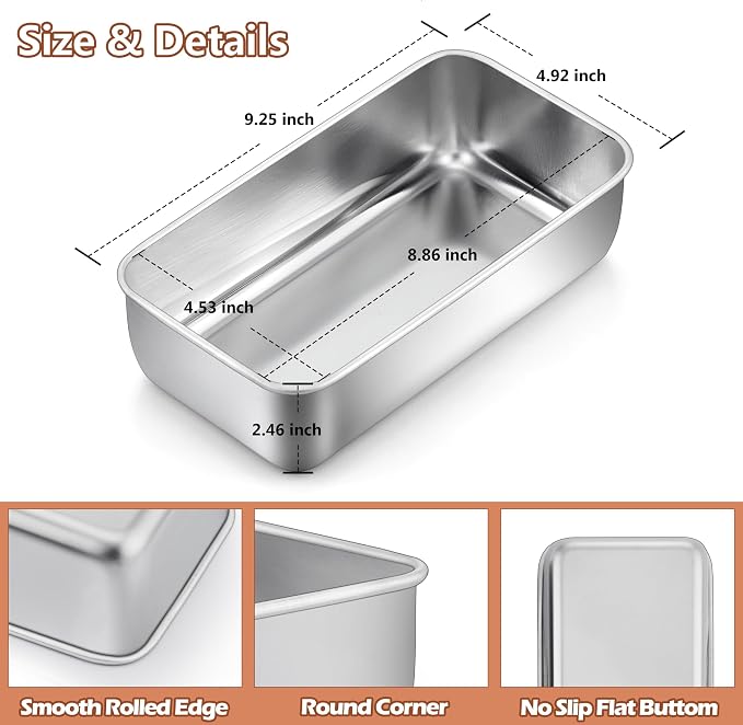 LIANYU Loaf Pans 24 PCS, 9x5 Inch Stainless Steel Bread Baking Pans | Loaf Tins for Sourdough, Sandwich, Meatloaf, Dishwasher Safe, No Coating & No Toxic, Bulk Set for Bakery & Commercial Use