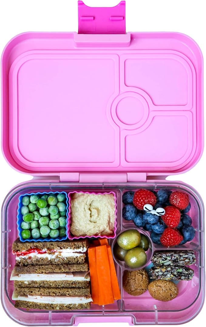 Yumbox Panino Leakproof Bento Lunch Box, Power Pink Rainbow | Sandwich-Friendly Tray, BPA-Free, Easy-Open Latch, Lightweight, Compact