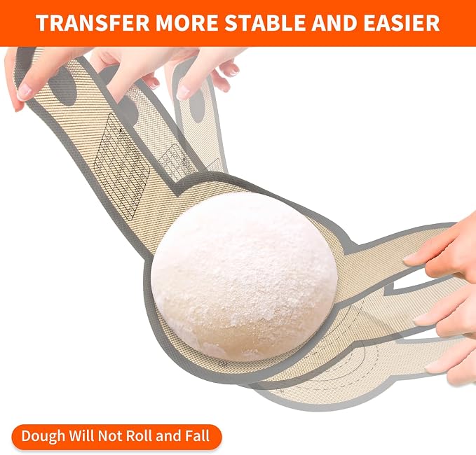PLAPITATE Silicone Bread Sling for Dutch Oven Liners, Non Stick 2 PCS, Easy Clean Reusable Silicone Bread Baking Mat with Long Handles, Easy to Transfer Sourdough Bread, Round