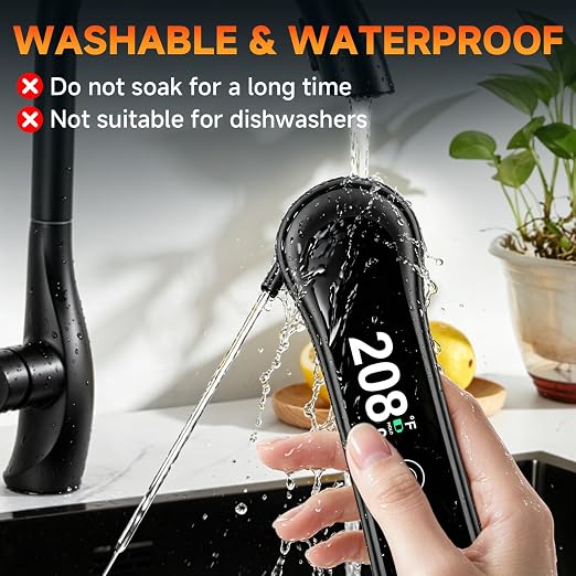 Digital Instant Read Meat Thermometer, Accurate Grill Thermometer for Beef | IP67 Waterproof 180° Foldable Probe, Precise Instant Read, Food-Grade Probe, Ideal for Grill, Deep Fry, Steak & Turkey
