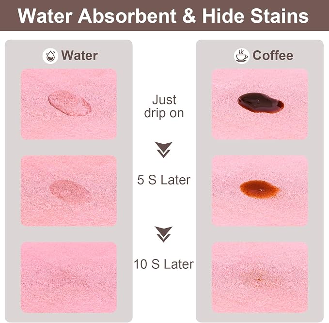 CooRug Fashion Coffee Mat, Dish Drying Mat 16" x 24" Pink | Hide Stain, Absorbent, Coffee Bar Accessories, Heat Resistant, Non-slip, Eco-friendly, Easy to Clean