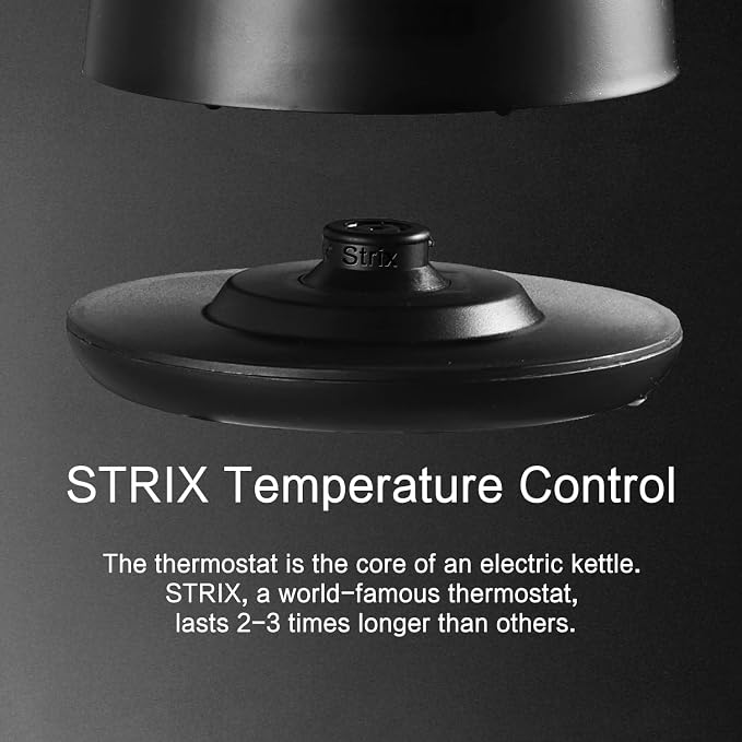 1.5L Electric Kettle Temperature Control, Black | Double Wall Cool Touch Teapot, Fast Boil, 5 Temperature Control, LED Display, Auto Shut-Off & Keep Warm