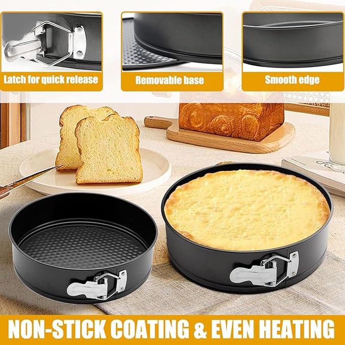 10 Inch Springform Pan Baking Pans Round Leakproof Nonstick Removable Bottom Bakeware for Cake, Cheesecakes, Pizza, and Quiches