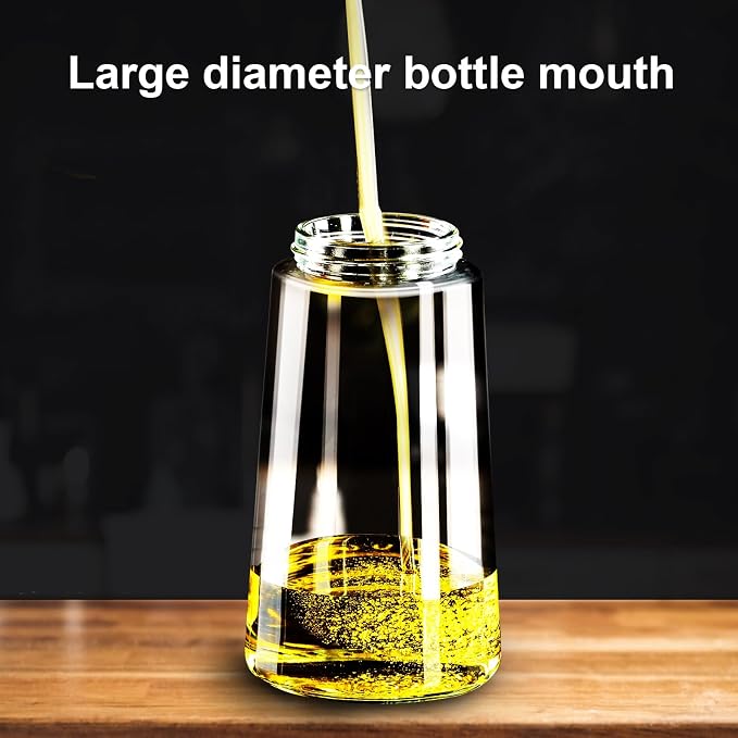 Olive Oil Sprayer for Cooking, 16oz Glass 2 in 1 Oil Dispenser Bottle | Light Blocking, BPA-Free Food Grade, Fine Mist Precise Control, Air Fryer BBQ Salad, Leakproof Anti-Clog, Pre-Printed Labels