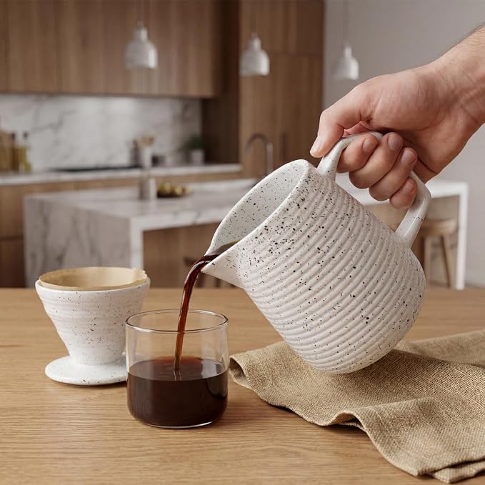 pour over coffee maker (White black dot)