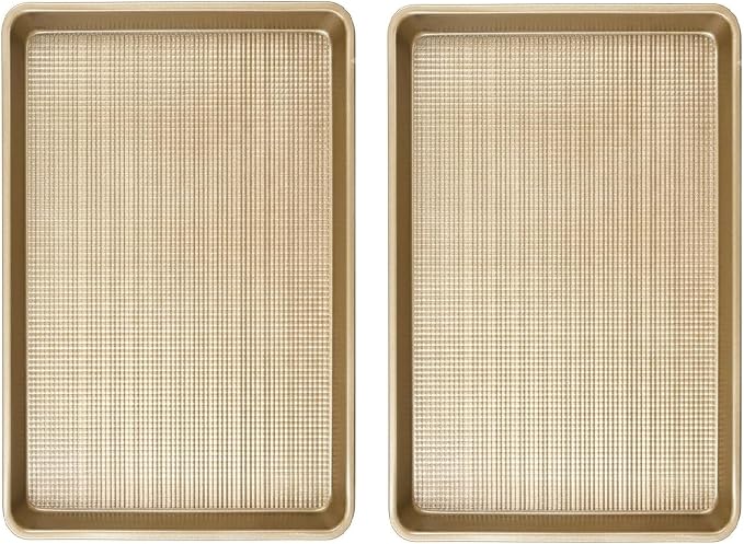 13'' Quarter Sheet Baking Pan Set of 2 | Commercial Quality Baking Sheet Pan | Nonstick Cookie Sheets for Baking Supplies | No Rust & No Toxic Carbon Steel Heavy Duty Baking Tray for Oven