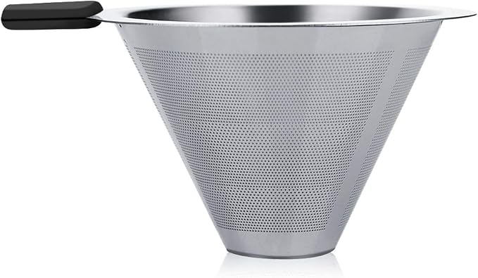 Joyzan Pour Over Coffee Maker, High-Heat Paperless Glass Drip Dripper 400ML | Brewer Carafe with Reusable Stainless Steel Filter Scale Line Paperless Removable Portable Pot Set Clear Camping Hiking