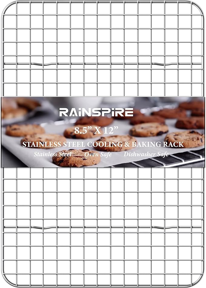 Cooling Rack Stainless Steel, Heavy Duty Cooling Racks for Cooking and Baking, Oven Safe Wire Rack for Cooking, Baking Rack for Oven Cooking Fits Quarter Sheet Pan (1, 8.5" x 12")