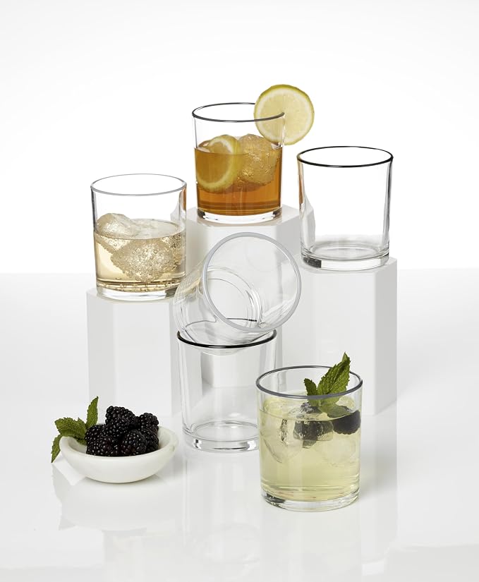 Oneida 24 Seven Pumice Glass Tumblers, 13.5oz, Set of 6 | dishwasher safe | classic versatile glassware, drinking glasses | 4 inch, 13.5oz, gift for women, cups