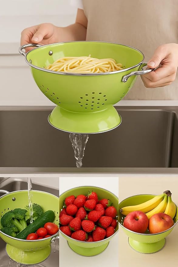 Reston Lloyd Calypso Basics Powder Coated Enameled Colander, 3-Quart, Turquoise
