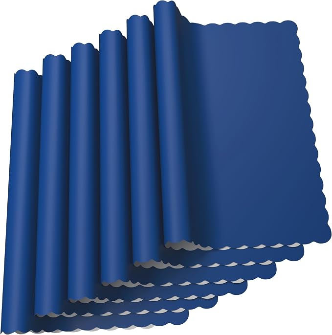 Paper Placemats - Disposable - Scalloped Edge (1000, Blue)