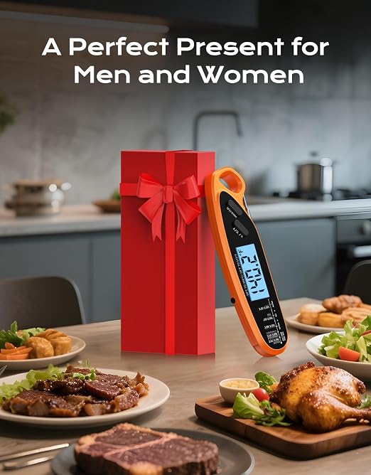 Digital Meat Thermometer for Cooking with Dual Probe | Large Backlit & Calibration, Kitchen Food Thermometer for Candy, Oven, Grill, BBQ, Smoker, Oil Fry Instant Read Thermometers