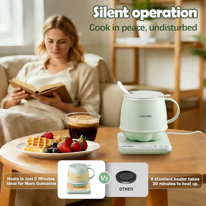 Desk Electric Mug 400ML, 300W Fast Boiling Kettle & Portable Water Warmer | 45-100℃ Temperature Control, 4-in-1 Modes, LED Digital Display Mini Water Dispenser For Coffee Tea Oatmeal Office Dorm Home