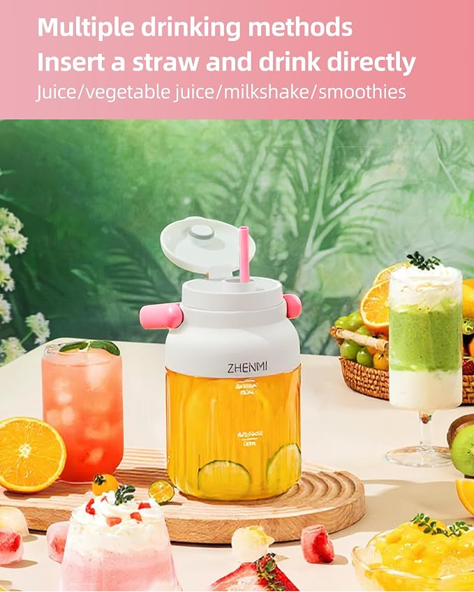 Portable Blender, Personal Blender for Smoothies & Shakes, Cordless, 33oz BPA-Free Vessel, 18000RPM Motor, Leakproof Lid with Sip Spout, USB-C Rechargeable, Easy-to-Clean Parts (Pink)