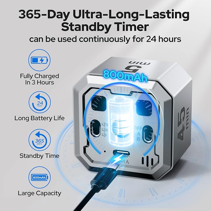 Kitchen Timer Visual Timer for Kids Color Display Gravity Sensor Cube | Digital Pomodoro Timer with Loud Alarm, Magnetic Back, Easy Use for Cooking, Classroom, Study & Productivity