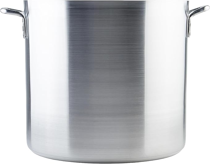 Winco 50 qt Elemental, Aluminum Stock Pot | Heavy-duty, Great for Stocks, Soups, Pasta and Batch Cooking