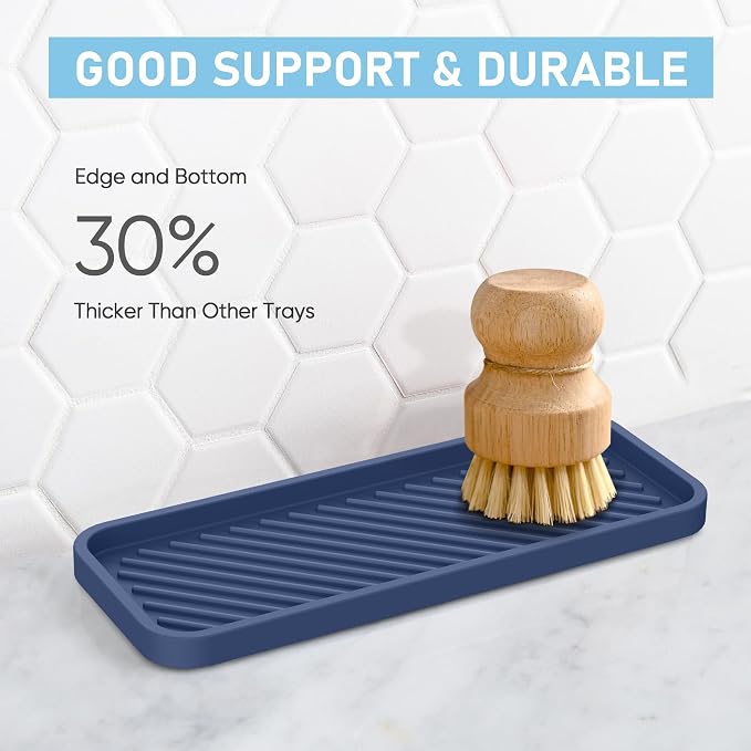 EG-SIPRO Silicone Sink Organizer Tray, 2-Pack, SASA Color, Unisex | Silicone Soap/Sink/Drip Tray, Kitchen Sink Organizer, Small Mats for Counter, Soap Dish Tray, Dishwashing Accessories