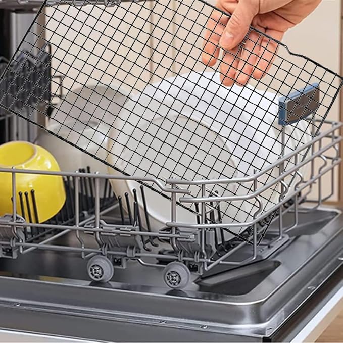 Haploon Baking Racks 6 Pcs Wire Cooling Rack for Roasting Cooking Net | Heavy Duty Grilling Drying Mesh, 16x10 Inches Black Grid Bulk, Fits Small Toaster Oven, Dishwasher Safe Kitchenware