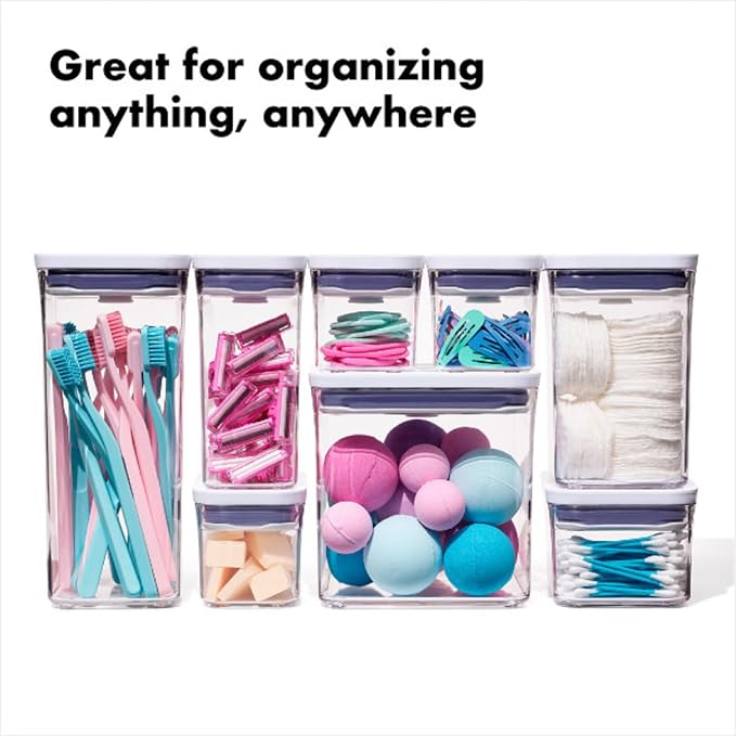 OXO Good Grips POP Airtight Food Storage Containers for Pantry, 6-Piece Set | Stackable Pantry Organization Containers, Airtight Lids, Includes ½ Cup Scoops, Flour, Sugar, Cereal, Pasta Storage