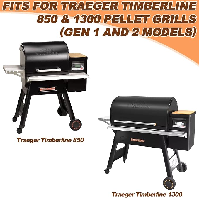 Grease Drip Pan Liners for Traeger Timberline 850 & 1300 Grills, 30-Pack | Replaces Traeger BAC404 & BAC582; fits Timberline 850/1300 Gen 1&2; 8.7"x4.6" foil liners; no trimming needed; 30-pack