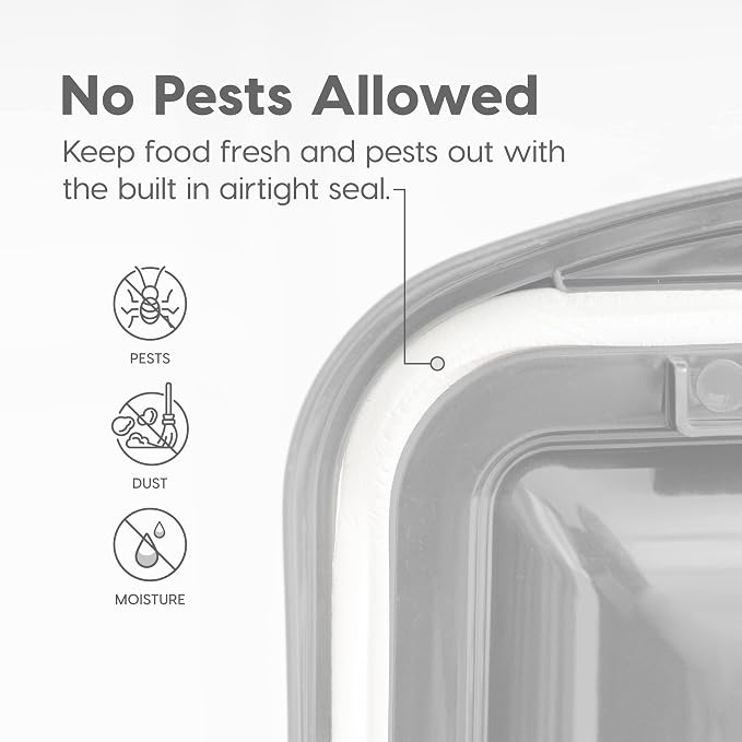 IRIS USA Dog Food Storage Container, Up to 10 lbs, Clear/Gray, Made in USA | BPA-Free, Airtight Seal, Best for Cat Food, Bird Seed, Chicken Feed, Pet Toys, Treats, Pellets