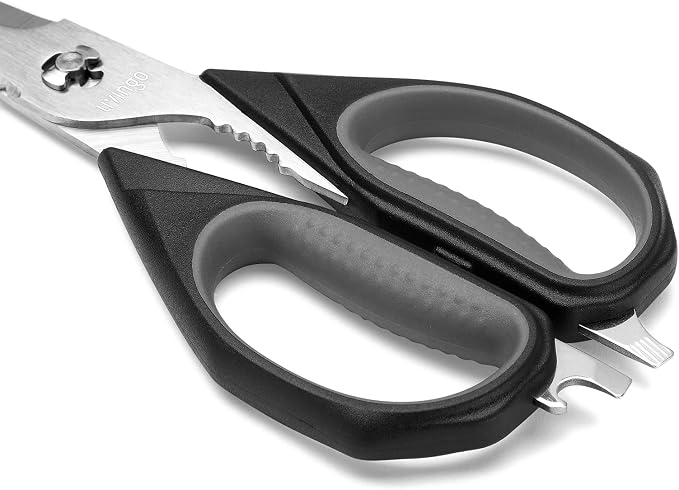 LIVINGO Kitchen Scissors, 2 Pack 9.25" Utility All Purpose Poultry Shears Heavy Duty Dishwasher Safe, Come Apart Sharp Stainless Steel Cooking Food Scissors for Cutting Meat, Chicken, Vegetable, Fish | Heavy Duty Stainless Steel, Come Apart Design, Dis...