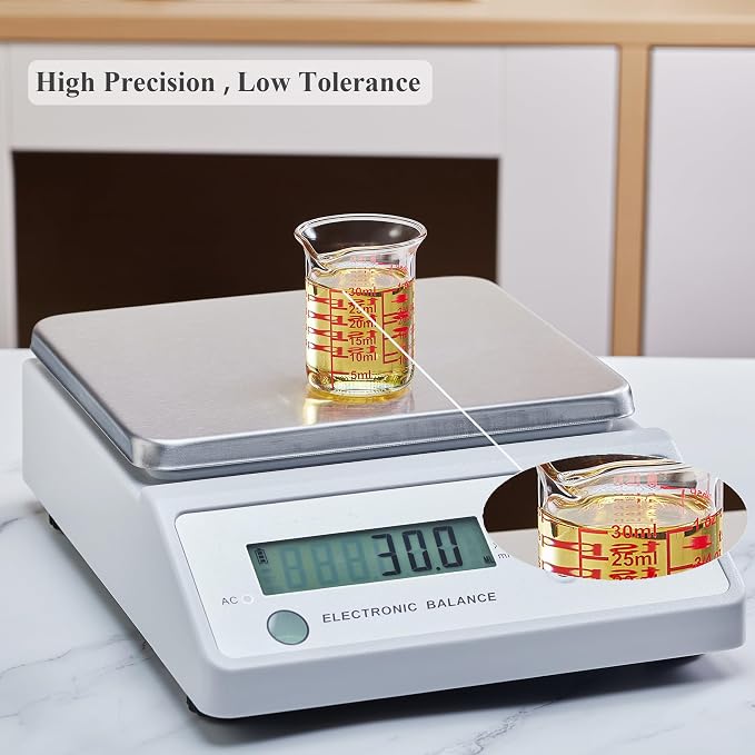 High Borosilicate Glass Measuring Cup with V-Shaped Spout, 30ml (1oz) | Pack of 2 – Precision Glass Measuring Cup for Kitchen & Bar