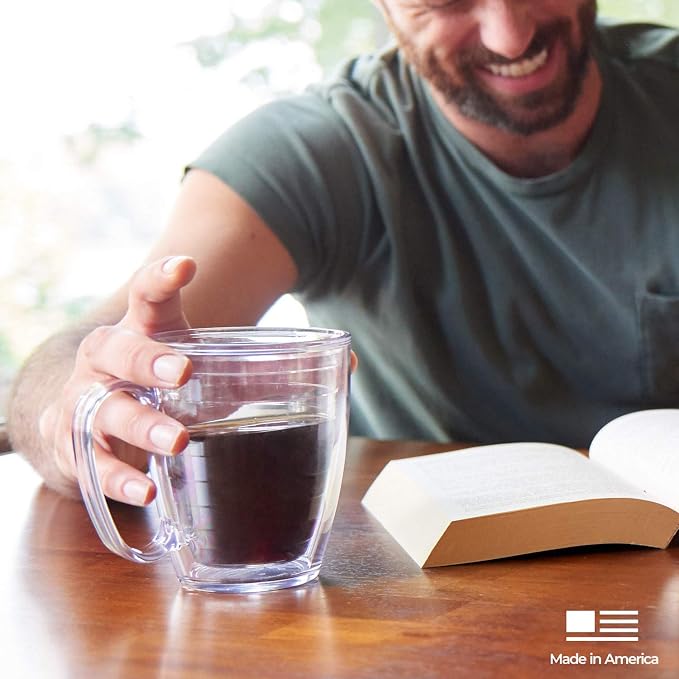 Tervis Clear & Colorful Tabletop Made in USA Double Walled Insulated Tumbler Travel Cup Keeps Drinks Cold & Hot, 16oz Mug, Elderberry Wild | Made in USA, Double-wall Insulated Keeps Coffee & Matcha Hot, Shatterproof, BPA-Free, Dishwasher Safe, Great to...