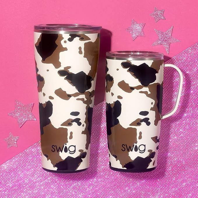 Swig Life 22oz Insulated Travel Mug with Handle & Lid, Hayride | Triple Insulated Stainless Steel - Handle & Lid Included - Keeps Coffee Hot or Cold - Cup Holder Friendly