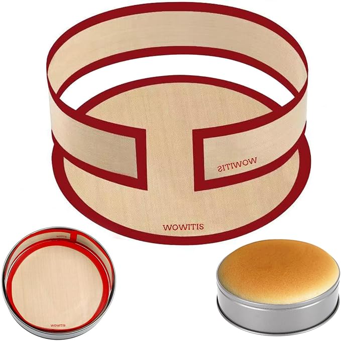 2 Packs Silicone Baking Mat for Springform Pan 9",Reusable Baking Mat Prevent Cake from Sticking to Bottom & Side,Food Safe Non-Stick Silicone Mat for Baking Easy Clean Oven Baking Sheet for Cake Pan