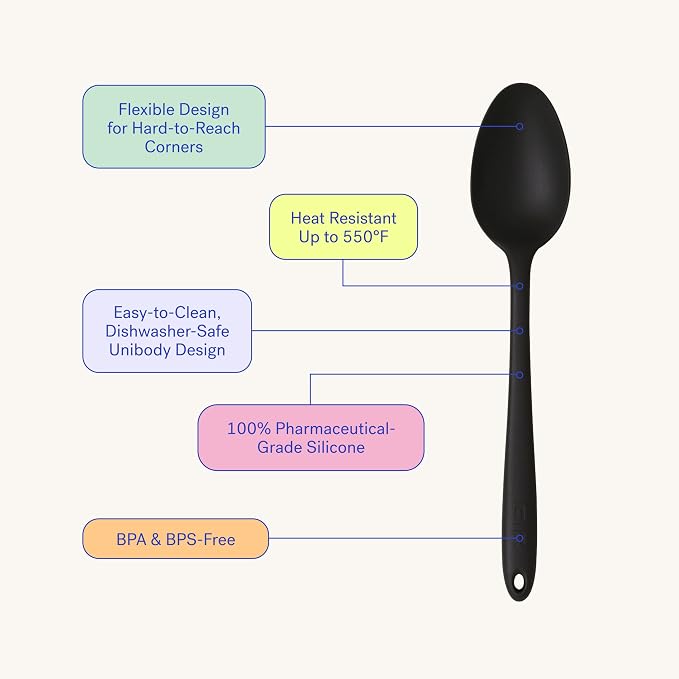 GIR: Get It Right Silicone Spoon, High Heat Resistant Kitchen Tool - Non toxic cooking utensils for Nonstick Cookware, Cooking, Baking and Mixing, Ultimate - 13IN, Red
