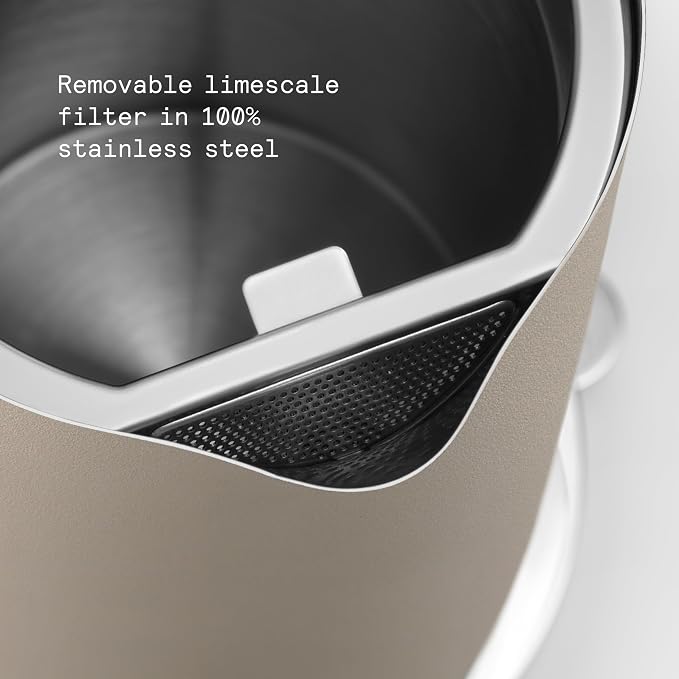 Aarke Kettle - Electric Stainless Steel Tea Kettle 1.2L (40oz), Sand | Temperature Control, Non-Drip Spout, Double-Wall Construction, Dry Boil Protection, Heat-Safe Handle, LED Cool-Down Indicator
