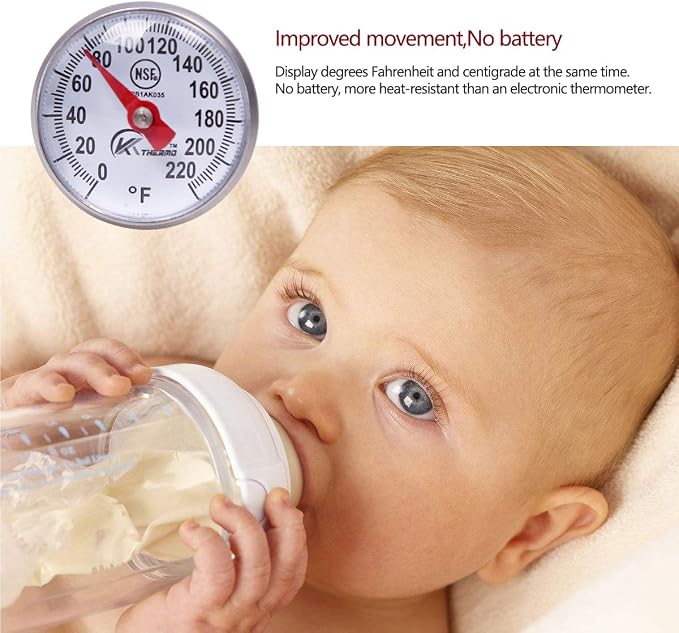 Instant Read 1-Inch Dial Thermometer,Best for The Coffee Drinks,Chocolate Milk Foam