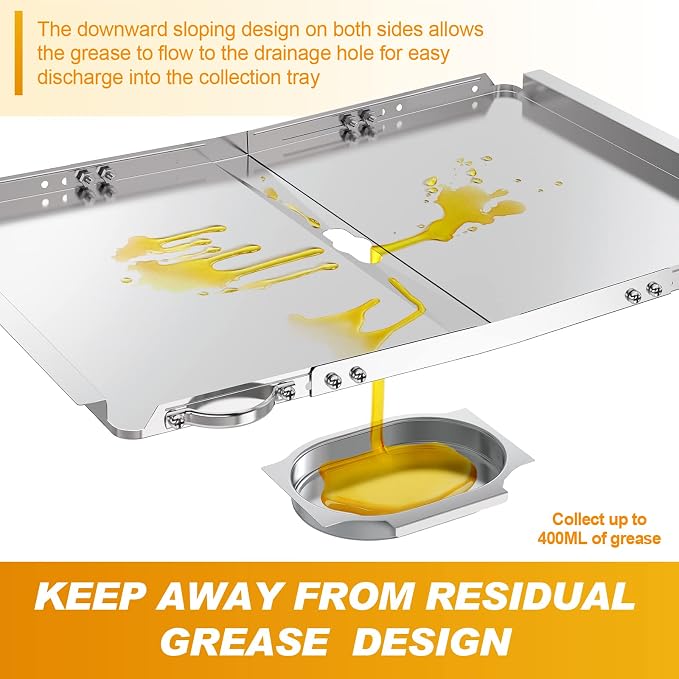Replacement Grease Tray with Catch Pan for Dyna Glo Grill Replacement Parts, 24-30" Universal Drip Pan for 4 5 Burner Gas Grill Nexgrill Replacement Parts, Grill Tray for Kenmore BHG Expert Grill
